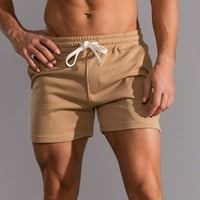 Safuny muške pamučne posteljine jogger kratke hlače sa džepom ljetne elastične strukske struke Trendne