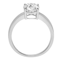 2. CT sjajan ovalni rez simulirani dijamant 14k bijeli zlatni pasijans prsten sz 6