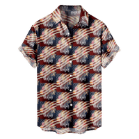 4. jula muška havajska majica SAD Nacionalna zastava grafički crtani košulja odjeća odjeća 3D Print