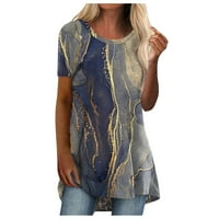 Ženski vrhovi kratki rukav casual bluza Ispisane žene T-majice CREW CREW vrat ljetna mornarica 2xl