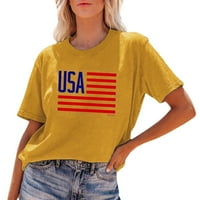 Thirts majice za žene Dan nezavisnosti Ispis kratkih rukava USA zastava Žene žene