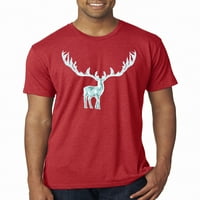 Sjajni jeleni rogovi Životinjski ljubavnik Muns Premium Tri Blend Majica, Vintage Crvena, Medium