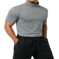 Muške osnovne majice, pulover kratkih rukava na vrhu pune boje Slim Fit Turtleneck Tee vrhovi