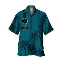 Muška majica Dugme s kratkim rukavima Down Ljetni odmor Turizam Plaža Trend Leisure 3D Digitalni tisak