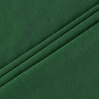 Ženski vrhovi okrugli izrez od pune boje Bluza Labavi žene Ljetne majice kratkih rukava zelena l