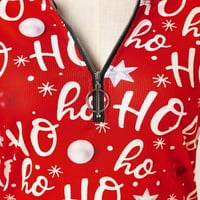 Lowrofile košulje za žene božićne rukave Ležerne prilike, tunički jelen Ispis Pleated V izrez patentni