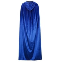 Odeerbi ogrtač s kapuljačom Festival Casual Party Solid Retro Gotic Cloak scena odjeća vrhunska plava