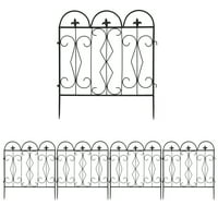 Wisfor Panels Dekorativni vrt ogradu RustFotf Crna metalna barijera za životinje, 27.2x