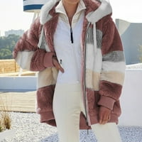 Ženska zimska jakna od runa Šareno svjetlo puffer jakna za svakodnevno druženje za kupovinu Wine Red