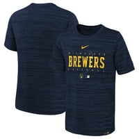 Mladi Nike Mornary Milwaukee Brewers Autentična košulja za vezorijsku praksu