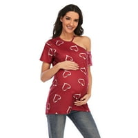 Ženska odjeća za trudnice za trudnice s ramena kratkih rukava s kratkim rukavima od tiskane majice matice