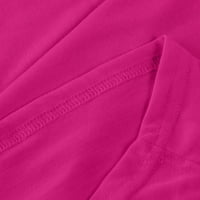 Ženske bluze Čvrsti kratki rukav povremeni ženski V-izrez TUNIC TUNIC-ovi ružičasti l