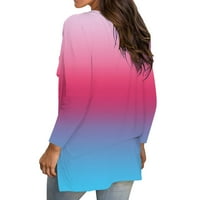 Grafički tinejdžeri za žene, ljetni casual tie-dye V-izrez za majicu Bluza Žene žene dugih rukava