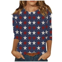 Majice za rukav za ženske posade Cvjetni bluza Dužina rukava Želje Žene Dressy Casual majica Slikanje