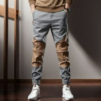 SNGXGN Muški pamučni multi-džepovi Radne hlače Ležerne pantalone Dukseri za muške pantalone za muškarce,