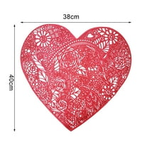 Zhaomeidaxi Heart Valentines Plos Mats Set od 2, bez klizanja izdubljena PVC cvijeća Stolna mat kuća