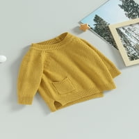 Qinghua novorođenče Dječak pleteni džemper s dugim rukavima pulover sa džepom pletiva odjeća zabrana