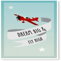 Newkward Styles Dream Big i Fly High Kids Room Poster Motivacijska zidna umjetnost Dječja soba Dekor