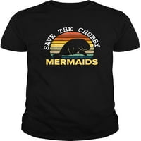 Save Manatee Chubby Mermaid Socijalitna majica Retro Vintage Majica Poklon majica