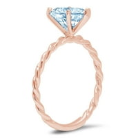 2.0ct srce rez plavi simulirani dijamant 14k ružičasti ružičasti zlato graviranje izjava godišnjica