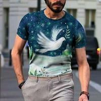 Muške 3D grafičke majice Pigeon Print Short rukava Bluza Ljetni trendi O-izrez mišića Tee Casual Vintage