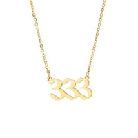 Ogrlice Ausyst za žene Angel broj ogrlica Privjesak Zlatni srebrni ogrlica od nehrđajućeg čelika Nakit