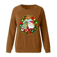 Dianli sretan božićni duks za žene Gnomes Santa Božićne duksere slatka pulover TOP WORME WORM Warm Garland