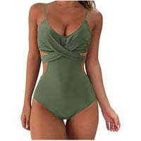 Ženska kupaći kostim žena Seksi blok boja Ispis BIKINI BIKINI jednodijelni kupaći kostimi kupaliću odjeću Set Green Green 4