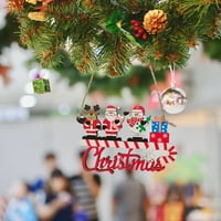 Heiheiup božićno drvce mali privjesak drveni obojeni crtanje privjeske zvona božićne ukrase viseći jaja