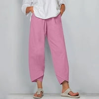 Hlače za žene hlače Pamučne casual kuće ženske ljetne hlače za žene ružičaste m