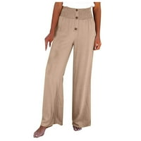 Ženske hlače Ljeto Jesen čišćenje modnih ženskih ležerne čvrste hlače Udoban elastični visoki struk