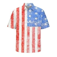Havajska majica za muškarce retro gumb prema dolje košulja za kuglanje Dan neovisnosti TOP Vintage 4.