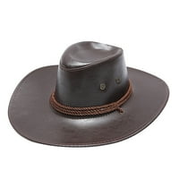 ZTTD za zaštitu od sunca za odrasle Solid Fashion Western kaubojski šešir kožni protupočljivi šešir