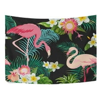Tropic Cvijet Flamingo palmi i postrojenja Leđa Tapiserija Viseća dekoracija Kućni dekor Dnevna soba