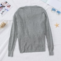 Ženske modne majice Bluze zimi v Projekteri dugi rukavi pleteni asimmetrični rub pulover Puno boje plus