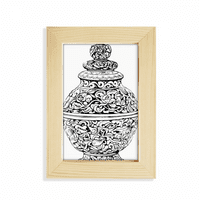 Kineska kultura Qing Dynasty Vase Line Desktop Prikaz fotografije Okvir slike umjetno slika
