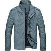 Bacock Jaketi za muškarce, muški jesenski zimski povremeni patentni zatvarač džep čista boja jakna kaput