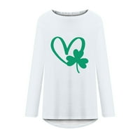 Žene sv Patricks Dan majica Irska Shamrock Lucky Love Tunic Bluze Slatke grafičke teže Flowy Labave