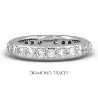-Svažnije postavljanje bijelog zlatnog zlata 1. Carat Ukupni prirodni dijamanti klasični vječni prsten