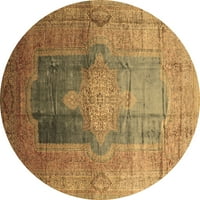 Ahgly Company u zatvorenom okrugli medaljon smeđe tradicionalne prostirke područja, 7 'krug