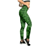 HUNPTA ženske jastučine dobre sreće zelene hlače Ispiši gamaše mršave hlače za jogu trčeći pilates teretana