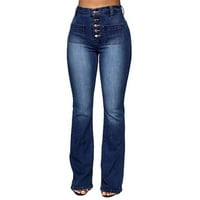Nove plave ženske žene Skinny Traperice Stretch Hlače Veličina Srednjeg rasta Jeans High Scik Slim Traperice Plus Size patentni zatvarač
