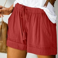 Hlače za žene Ljetne casual lagane labave kratke hlače Žene slatke dresice na plaži Visoke kratke hlače