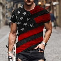 Muška američka zastava Majica Ljetni casual kratkih rukava Grafički print Tops mišićnog vježbanja Atletika