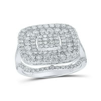10kt bijelo zlato Žene okrugli dijamantski kvadratni prsten 2- CTTW