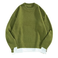 Hinvhai sezonski čišćenje Muškarci Čvrsti pulover džemper Sportska džemper košulja za dno zelena 12