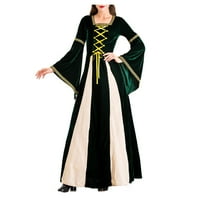 Ženska modna čvrsta vintage retro synyit irska kostim rukava haljina ruhara ugodno tanak labav fit