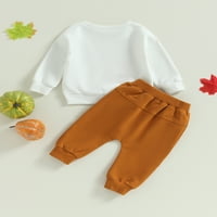 Toddler Baby Boys Girls Halloween Dvo odijelo Dojenčad s dugim rukavima Plopovi za ispis Dukserica + elastične hlače postavljaju novorođenče 10-3t