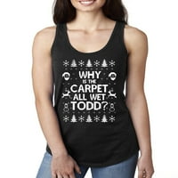 Zašto je tepih sav vlažni Todd Margo parovi ružni božićni džemper ženski trkački rezervoar, crni, mali