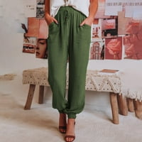 GUBOTARE Hlače za žene Dressy Casely ženske vještačke hlače sa džepovima visokim, sitnim labalima za